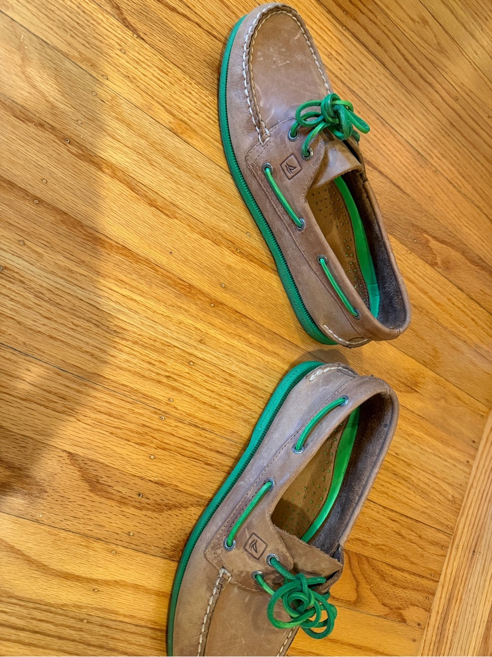 Men’s Sperry Brown and Green Boat Shoes